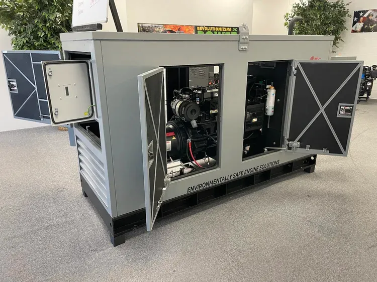 row of generators on the lot
